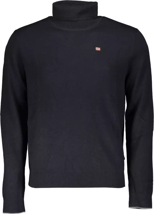 Black Tessuto Mens Sweater High Neck