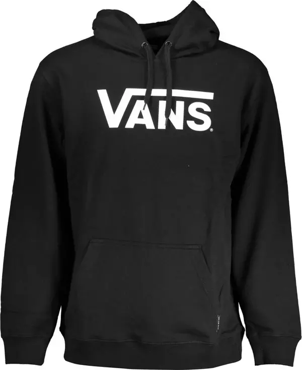 Black Cotton Men's Hooded Sweatshirt