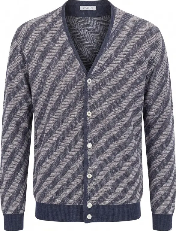 Blue Linen Men Cardigan