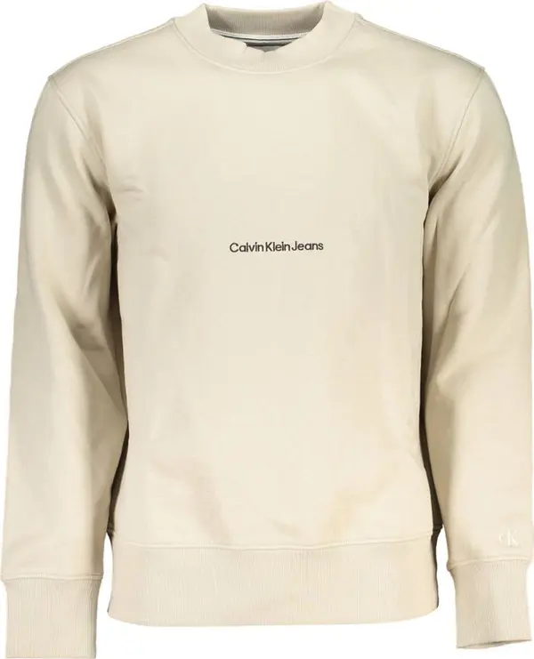Beige Cotton Men Sweatshirt