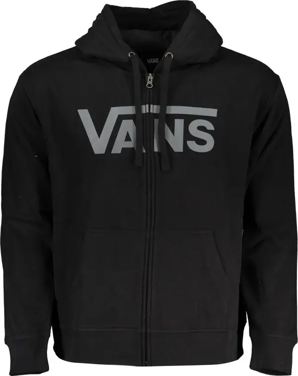 Black Cotton Men's Hooded Sweatshirt