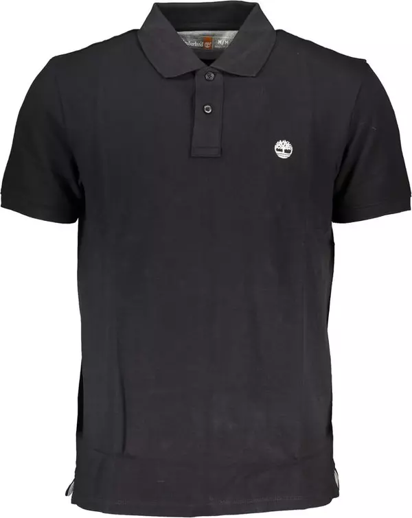 Black Cotton Men Polo Shirt