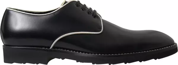 Black White Leather Formal Dress Shoes