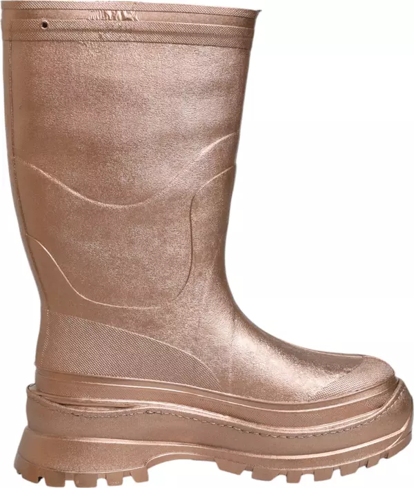 Metallic Gold Pull On Rain Boots Shoes