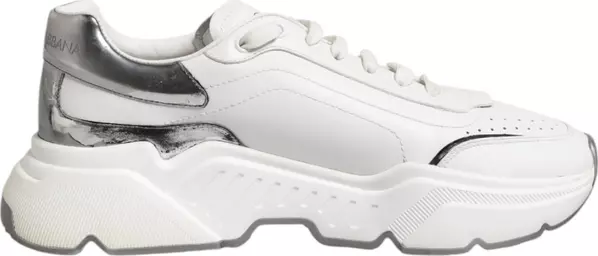 White Daymaster Leather Low Top Sneakers Shoes