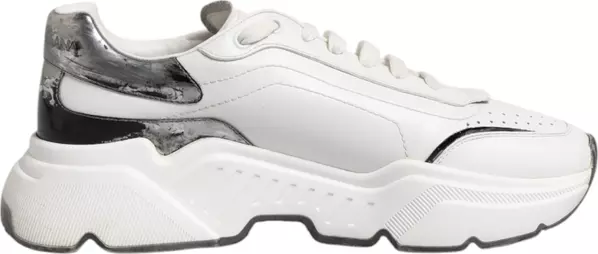 White Daymaster Leather Low Top Sneakers Shoes