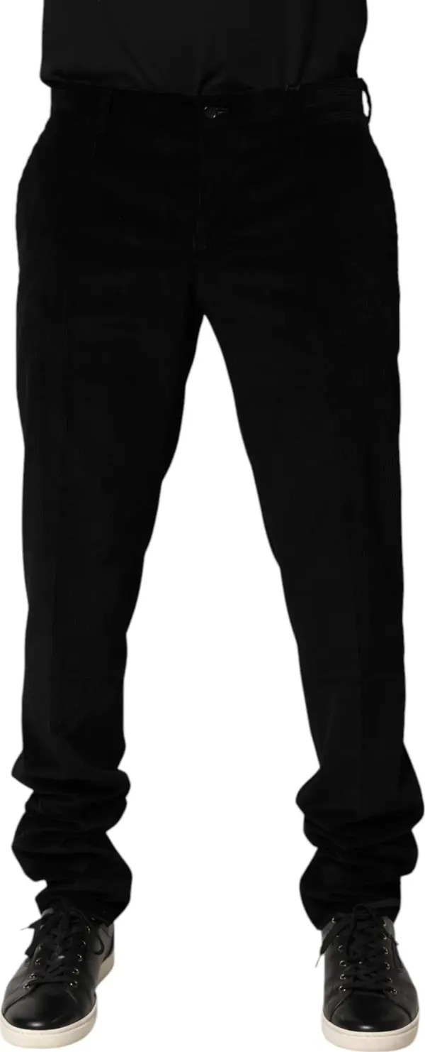Black Cotton Men Dress Formal Trouser Pants