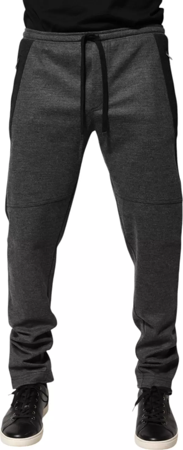 Gray Black Wool Blend Jogger Sweatpants Pants