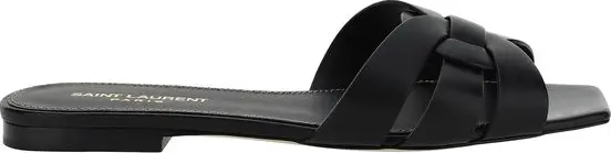 Black Calf Leather Bos Taurus Strap-On Sandals