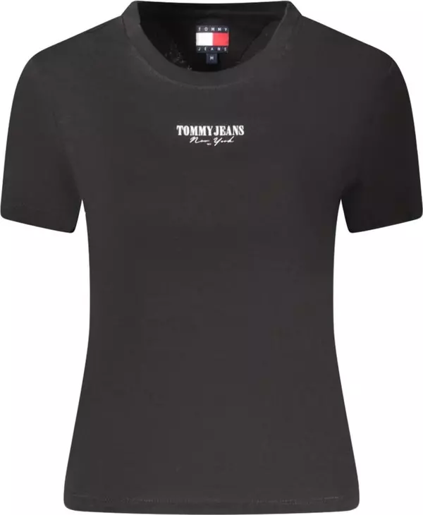 Black Cotton Women T-Shirt