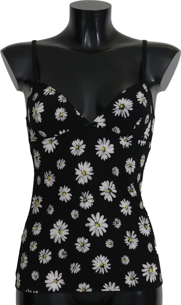 Black Daisy Print Dress Lingerie Chemisole