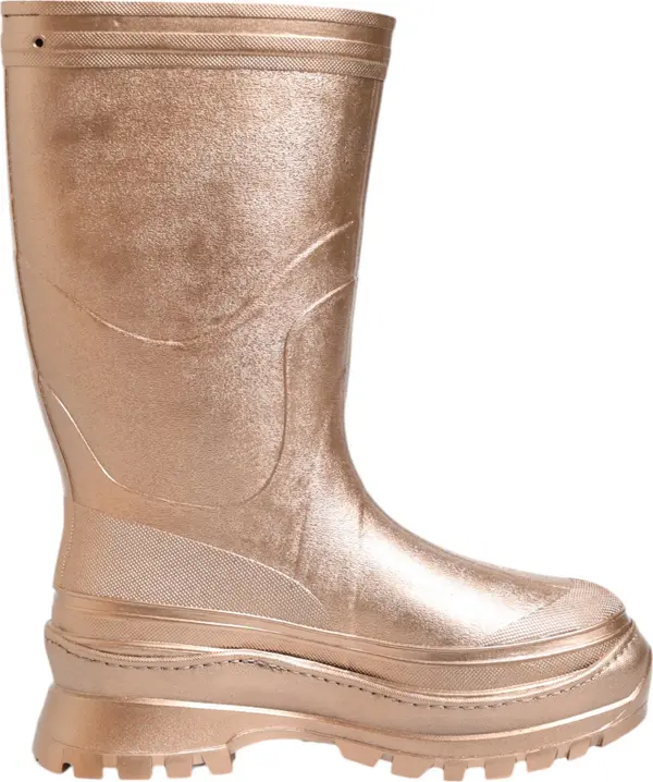 Rose Gold Rubber Pull On Rain Boots Shoes