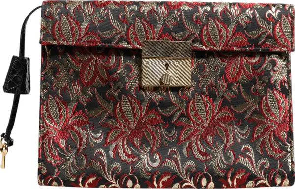 Multicolor Jacquard Floral Document Briefcase Bag