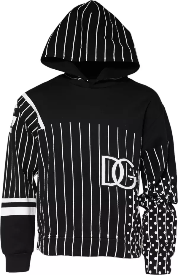 Black Stripes Hooded Men Sweatshirt Sweater
