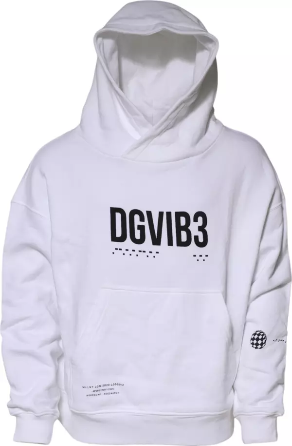 White DG Vib3 Hooded Men Sweatshirt Sweater
