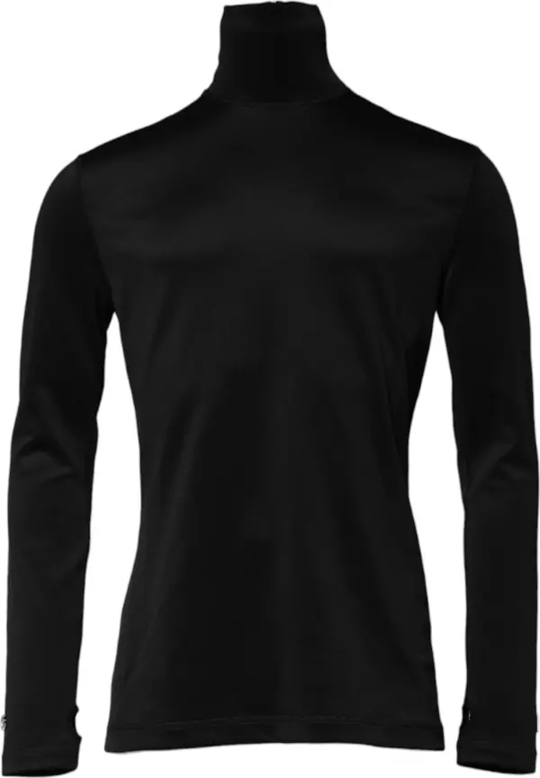 Black Polyester Turtleneck Pullover Sweater