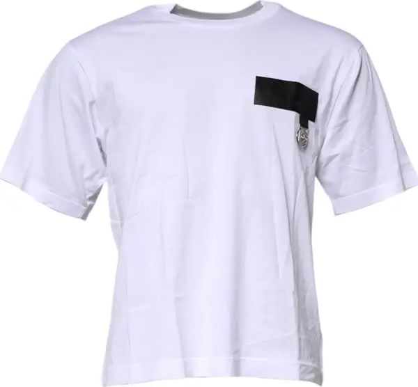 White Logo Crew Neck Short Sleeves T-shirt