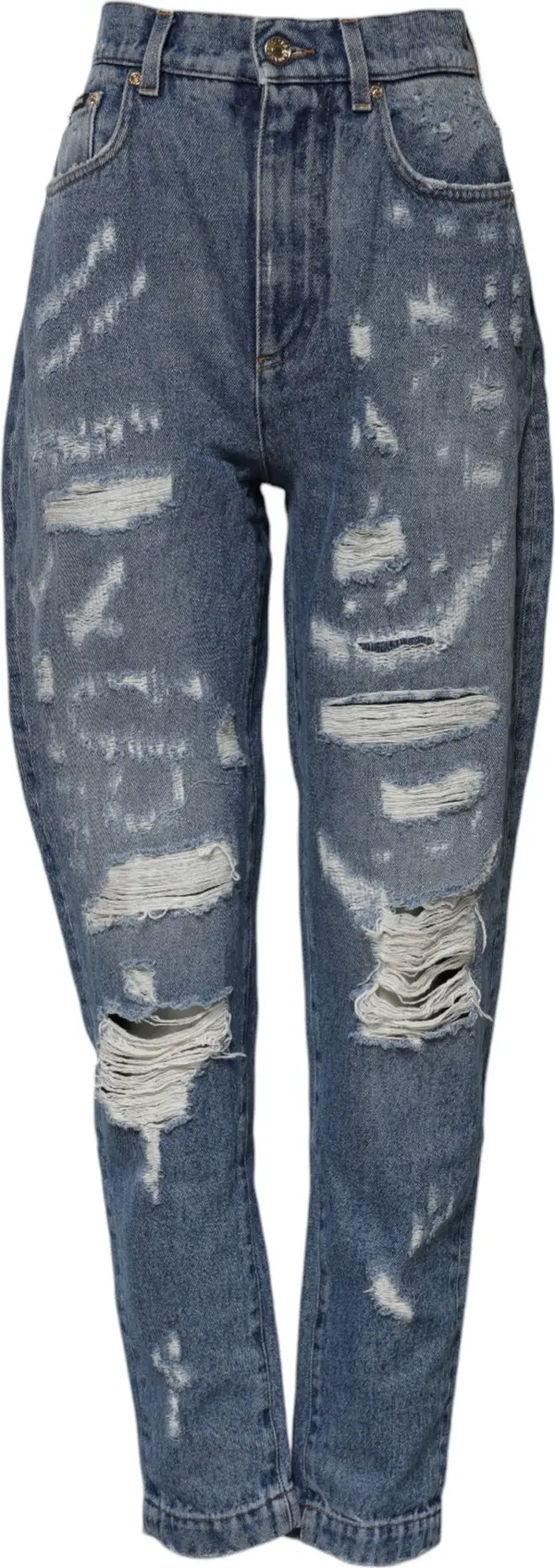 Blue AMBER Tattered High Waist Denim Jeans