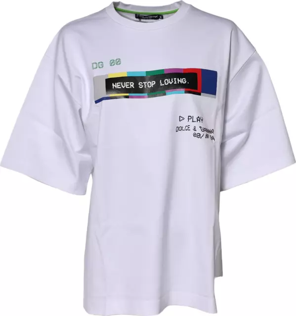 White Cotton Printed Short Sleeves T-shirt