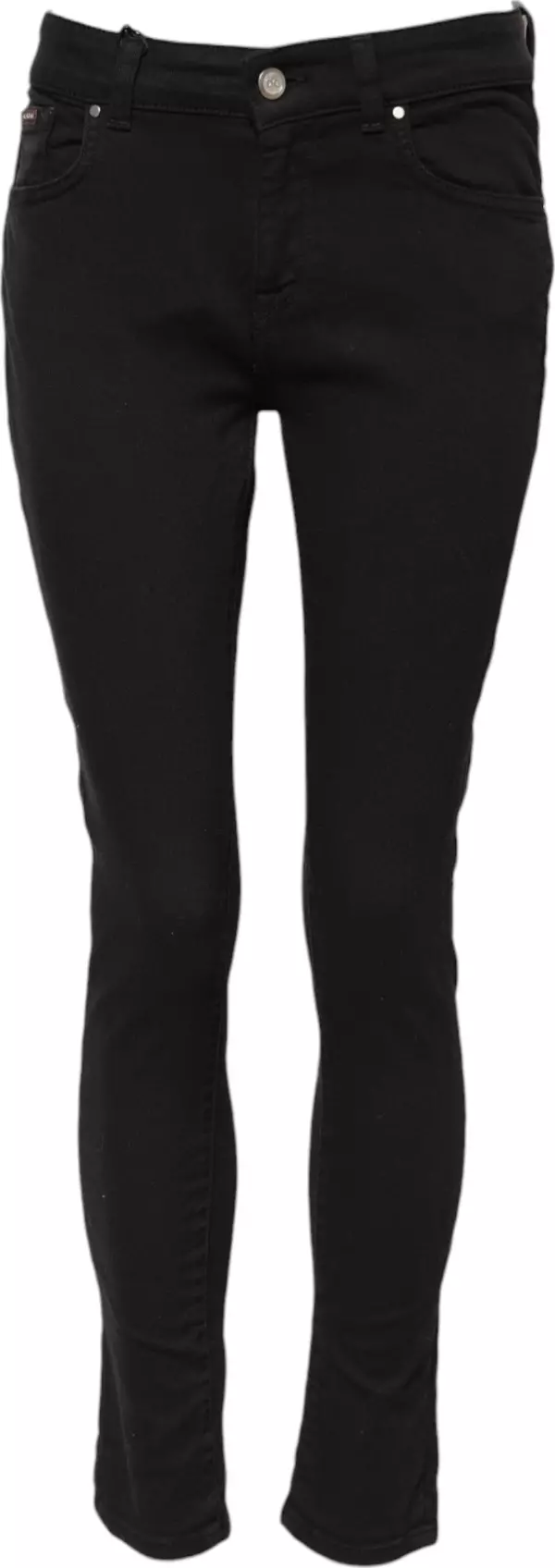 Black Cotton Skinny Mid Waist Denim Jeans