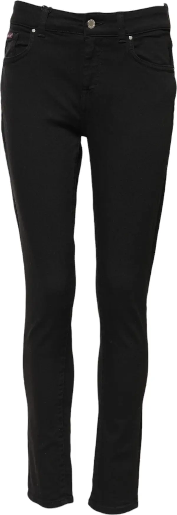 Black Cotton Skinny Mid Waist Denim Jeans