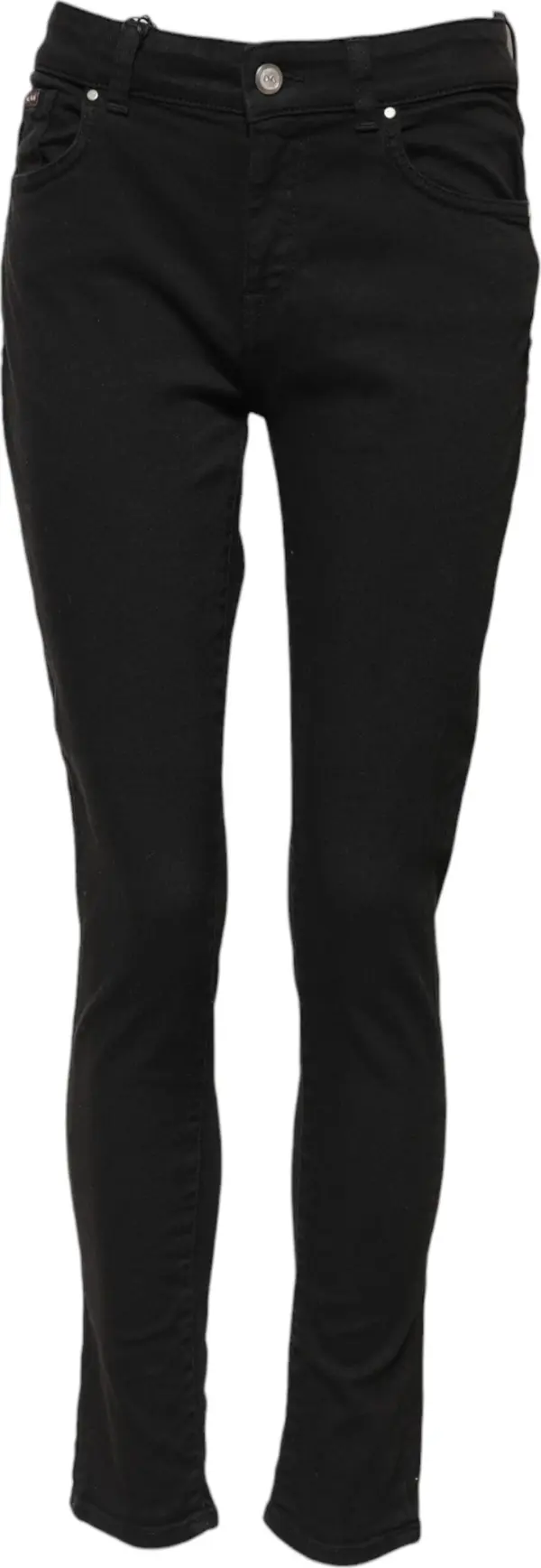 Black Cotton Skinny Mid Waist Denim Jeans