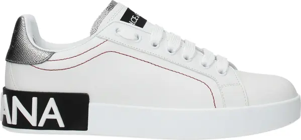 White Leather Low Top Sneakers