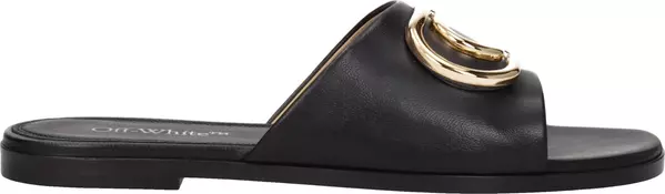 Black Leather Slippers