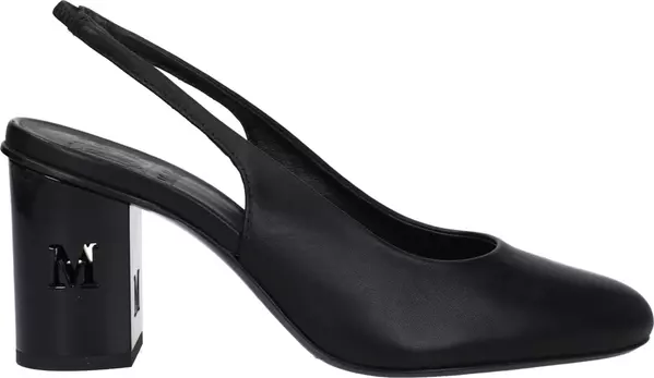 Black Leather High Heel Pumps