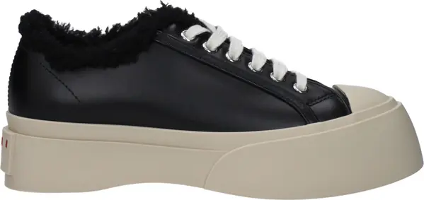 Black Leather Chunky Sneakers