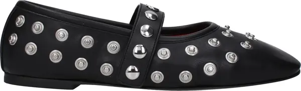 Black Leather Ballet Flats