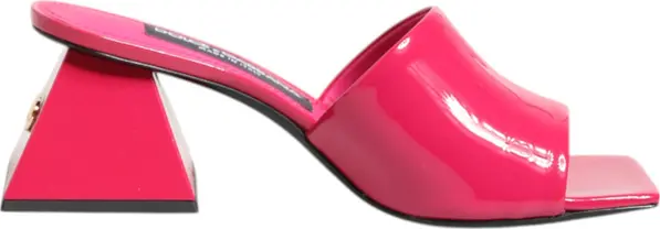 Pink Open Toe Block Heel Mules Sandals Shoes