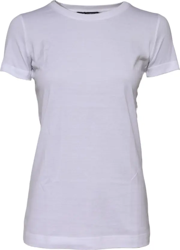 White Cotton Crew Neck Short Sleeves T-shirt
