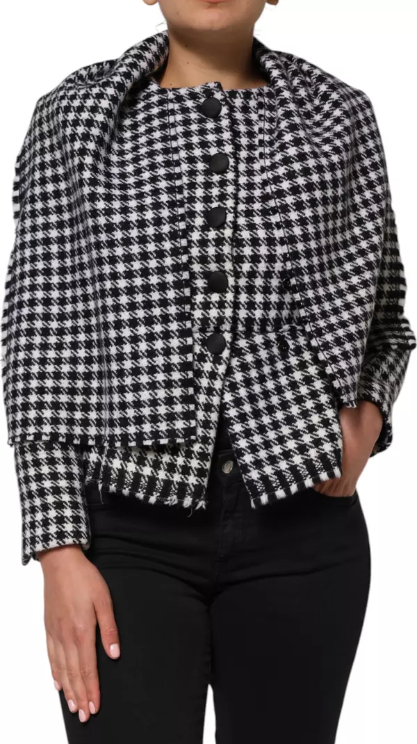 Multicolor Wool Monochrome Patterned Jacket