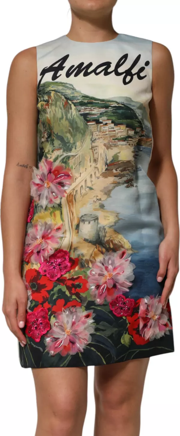 Multicolor Crystal Embellished Mini Dress