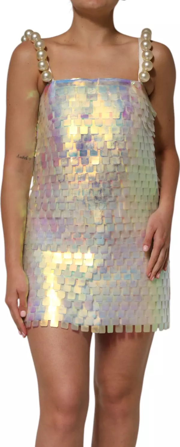 Multicolor Sequin Holographic Mini Dress