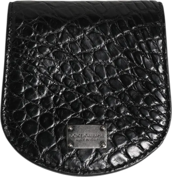Black Exotic Skin Coin Condom Case Holder Pocket Wallet