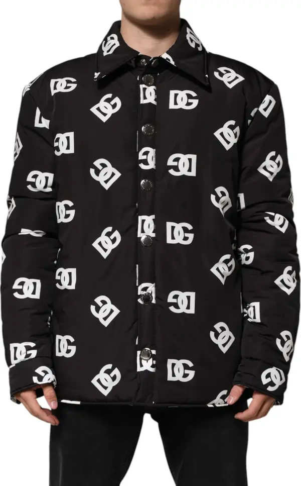 Black DG Monogram Nylon Windbreaker Jacket