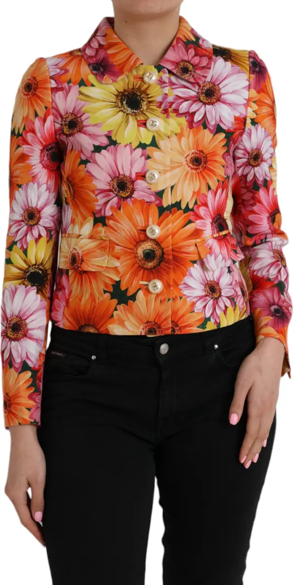Multicolor Daisy Print Floral Fantasy Jacket