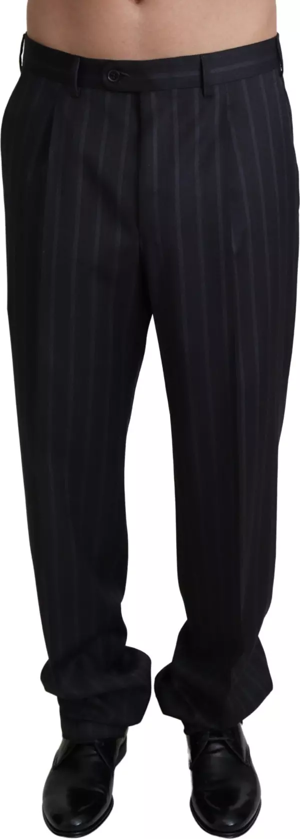 Gray Wool Blend Formal Trousers Pants