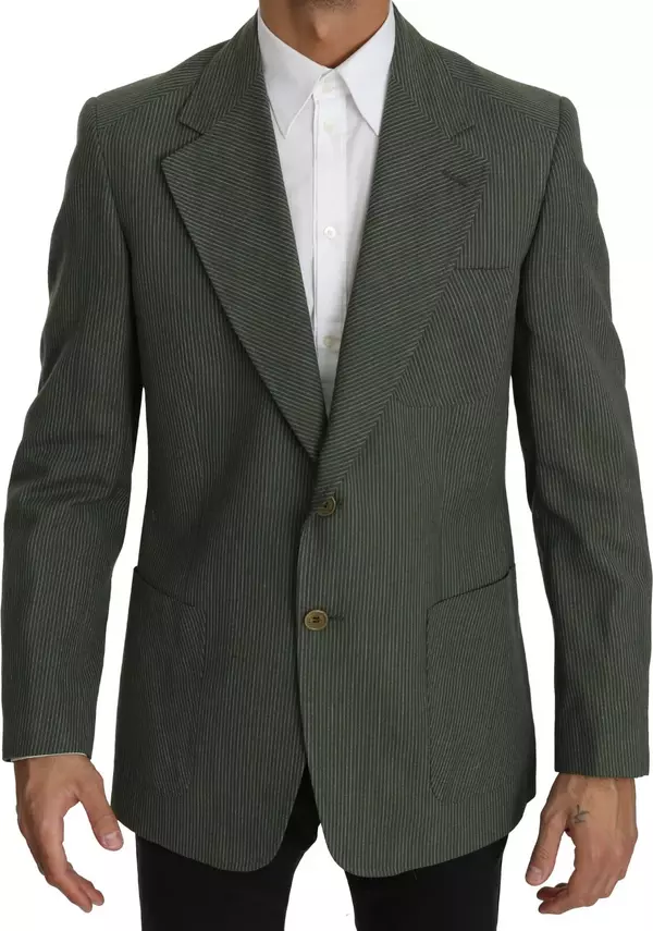 Green Linen Blazer One Piece Single Breasted Jacket