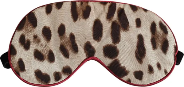 Brown Leopard Print Silk Women Accessory Sleep Eye Mask