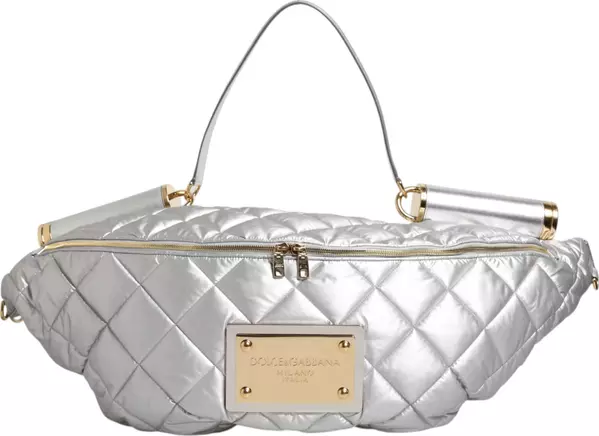 Silver Quilted Filled Crossbody Shoulder Bag SICILY Bag