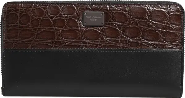 Black Brown Exotic Leather Men Continental Clutch Wallet