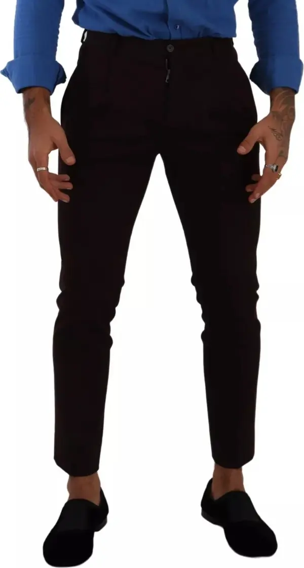 Bordeaux Cotton Stretch Skinny Trouser