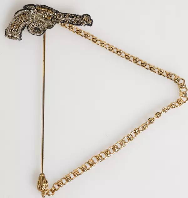 Lapel Pin Brass Copper Revolver Men Accessories Brooch