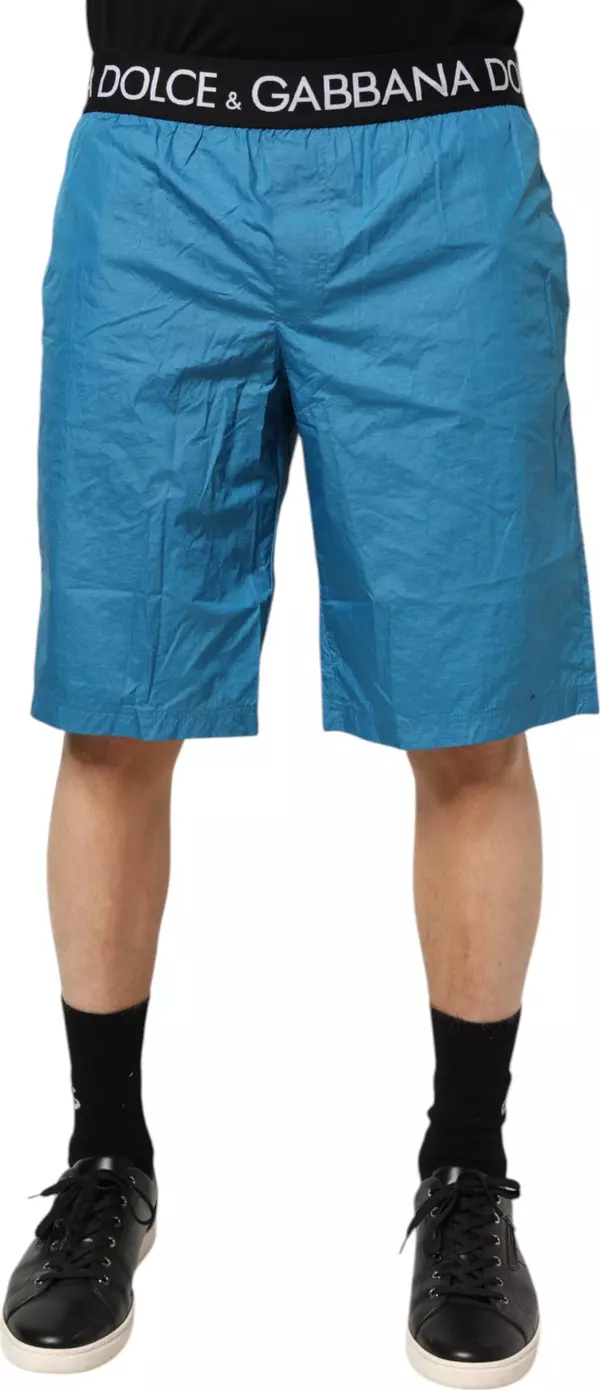 Blue Logo Waistband Beachwear Shorts Swimwear