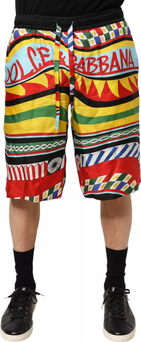 Multicolor Sicilian Carretto Shorts Swimwear