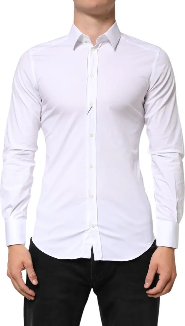White GOLD Cotton Long Sleeves Dress Men Shirt