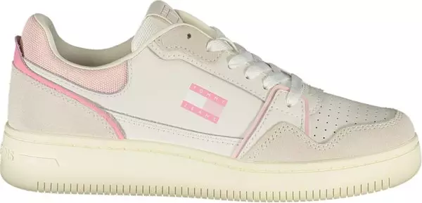 White Polyurethane Women Sneaker
